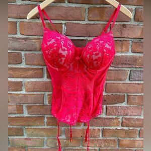 Frederick’s of Hollywood Red Lace Padded Push-Up Corset